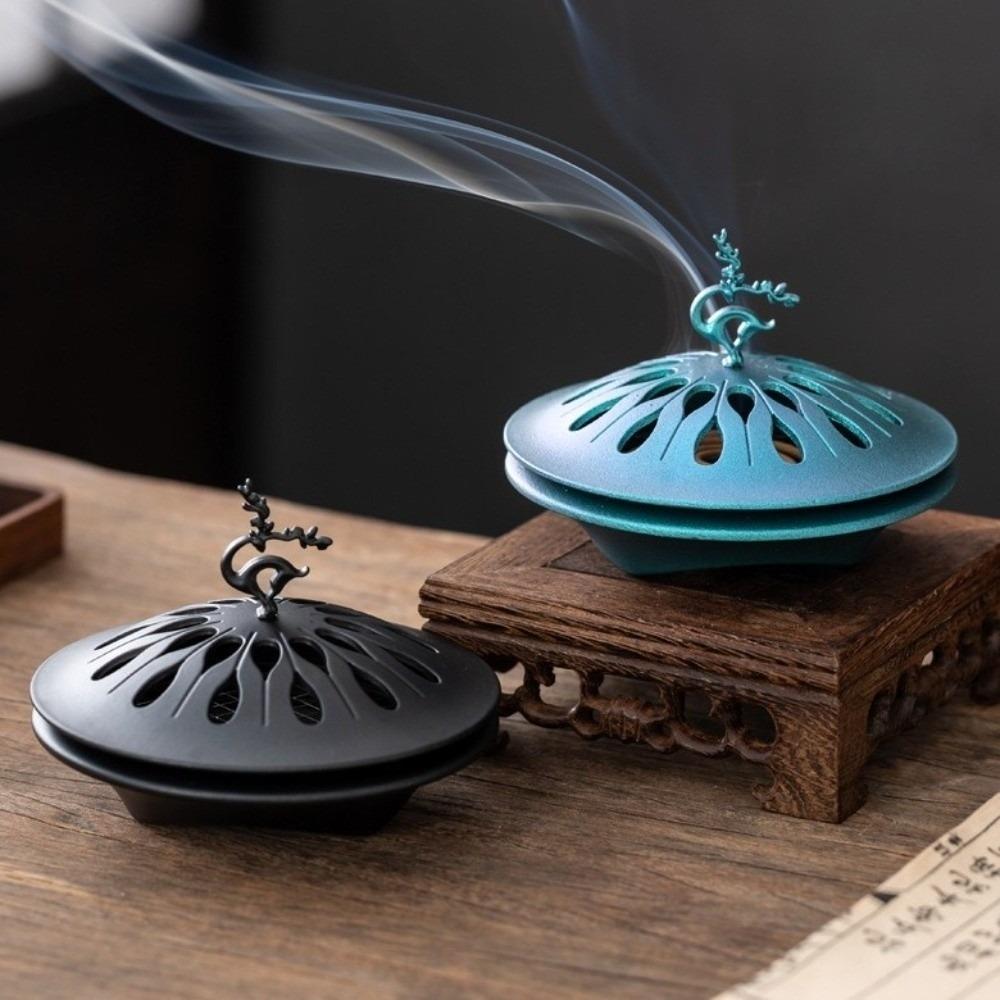 Hollow Lid Hollow Incense Burner Lucky Deer Desktop Aromatherapy Backflow Incense Holder Home