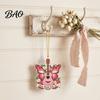 Creative Hanging Guitar Ornaments Pink Butterfly Ornament, Acrylic Music Decor with Rose Artistic Baubles And Quote, Christmas Tree Pendant,