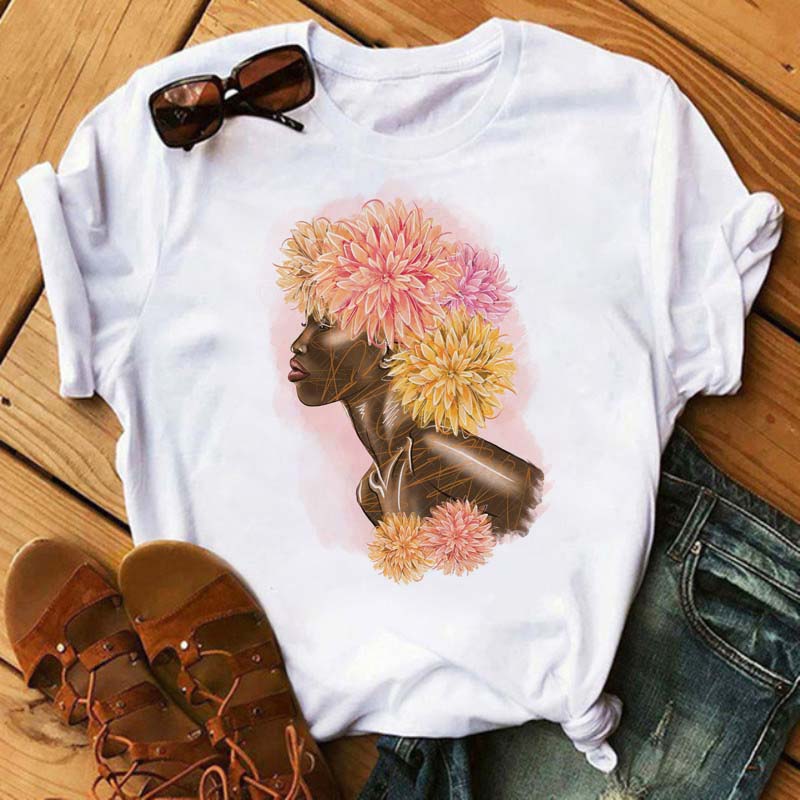 Fashion Flower Graphic Women Printed Tshirt New Tshirt Graphic Tee Cute Women T-shirt Female Tee Shirt 90s Girls Tee Tshirt