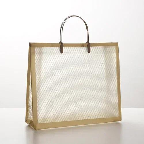 Прозрачная сетчатая минималистичная ПВХ сумка-тоут Современная модная одежда Утолщенная сумка для покупок Высококачественный Подарочный пакет на День Рождения Свадьбу 10 PCS 26x22x10cm золотистый 3990₽