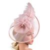 Sombrero de Malla con Plumas Vintage Británico: Elegante Tocado para Bodas y Fiestas