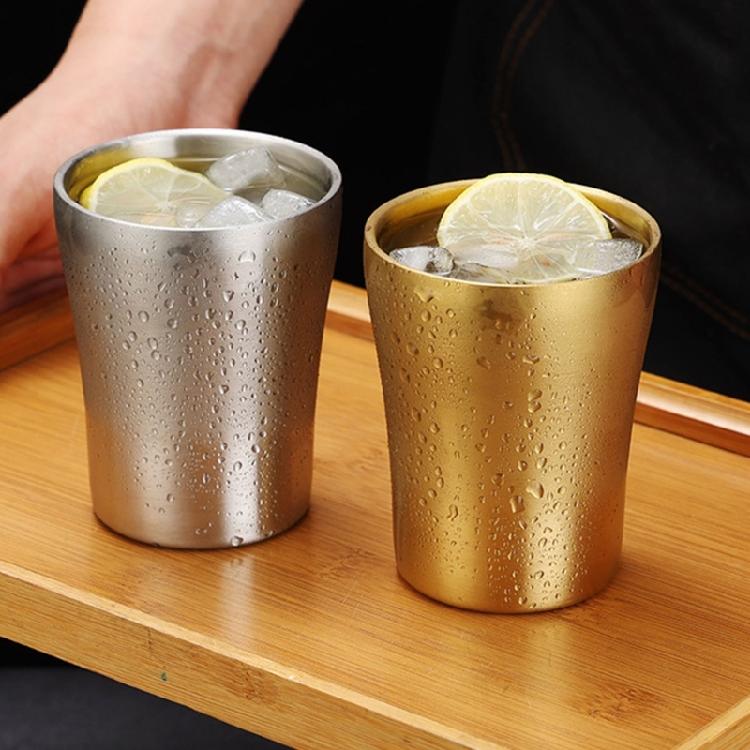 Izolované nerezové kelímky 304 s dvojitou stěnou, stohovatelné, kovové sklenice na pití pro domácnost, kancelář a kempování