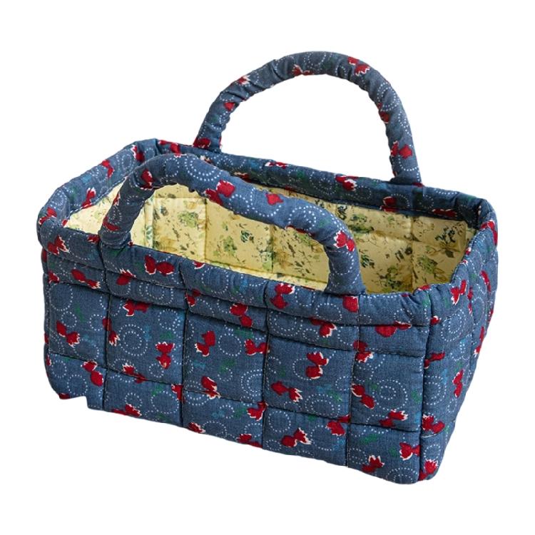 Portable Foldable Fabric Basket For Household Storage Breathable Holds Various Accessory