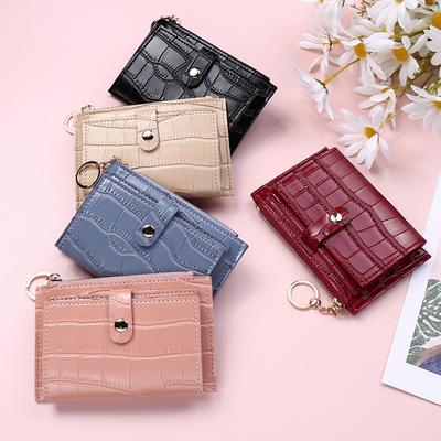 Portafoglio Corto da Donna Nuova Moda Portachiavi Cerniera Portamonete Mini Piccolo Porta Soldi Porta Carte Portafoglio Mini Scomparti Multipli per Carte Porta Carte