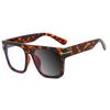 Photochromic Reading Glasses Oversized Square Leopard Print Women Eyeglasses Anti Blue Light Big Frame Computer Eyewear