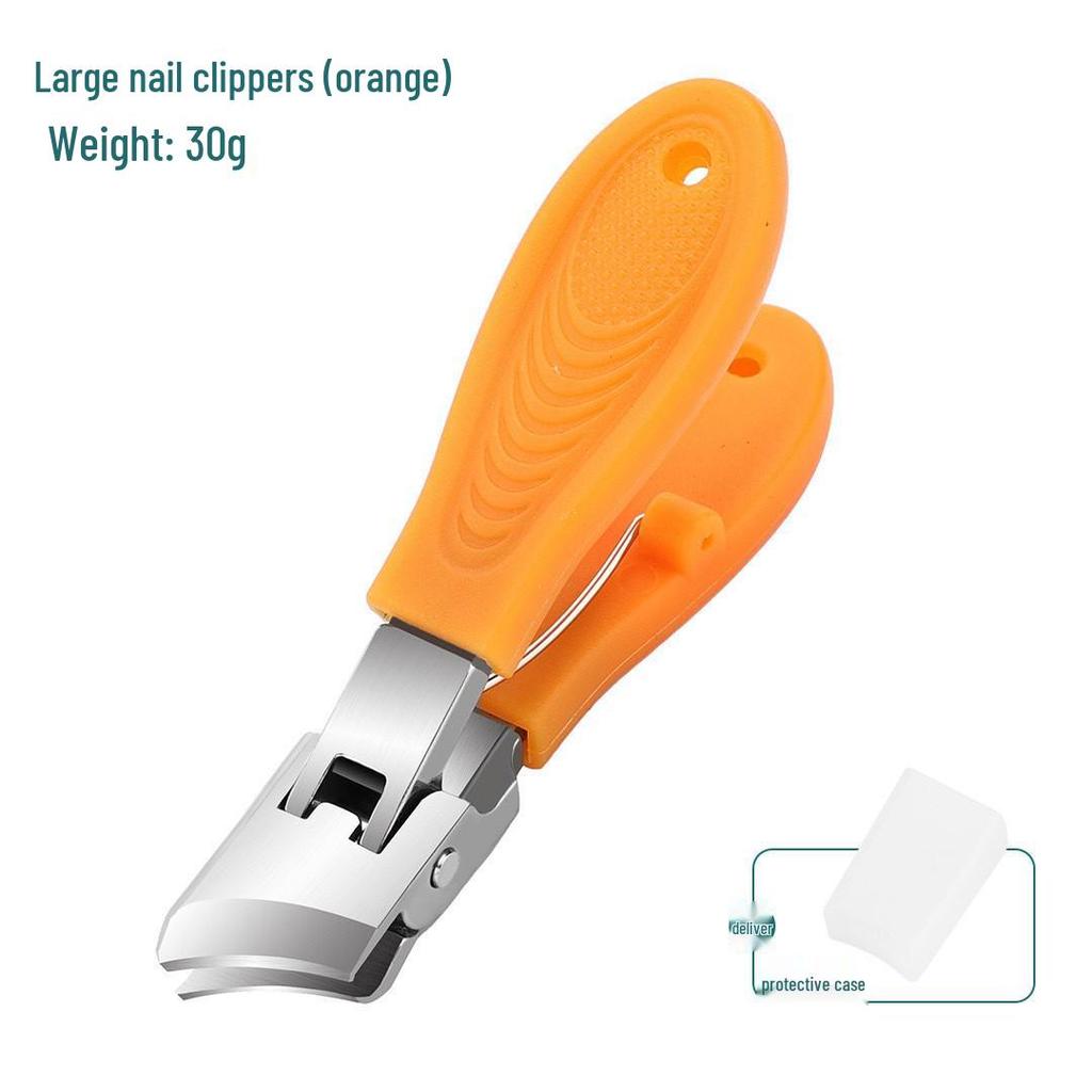 High-Grade Anti-Splash Angled Nail Clippers Set - Large Opening, Three-Piece for Grooved Nails