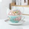 Ceramic Portable Creative Tea Set European Style One Teapot and One Cup Set Simple Household Flower Tea Cup Set Office Tea Set