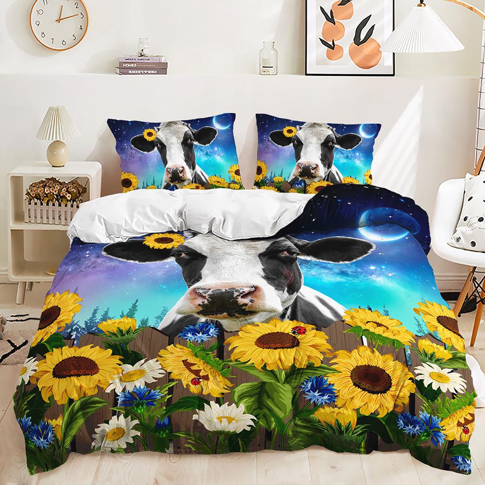 Animal Bedding, Plant Flowers, Bedroom Duvet Covers and Pillowcases, 2/3pc Single Bed, 3D Printed Duvet Cover Set, Gift