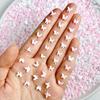 ins Pink and White Mini Bowknot Nail Art Accessories Resin Girly Wearable Nails DIY Decoration Materials