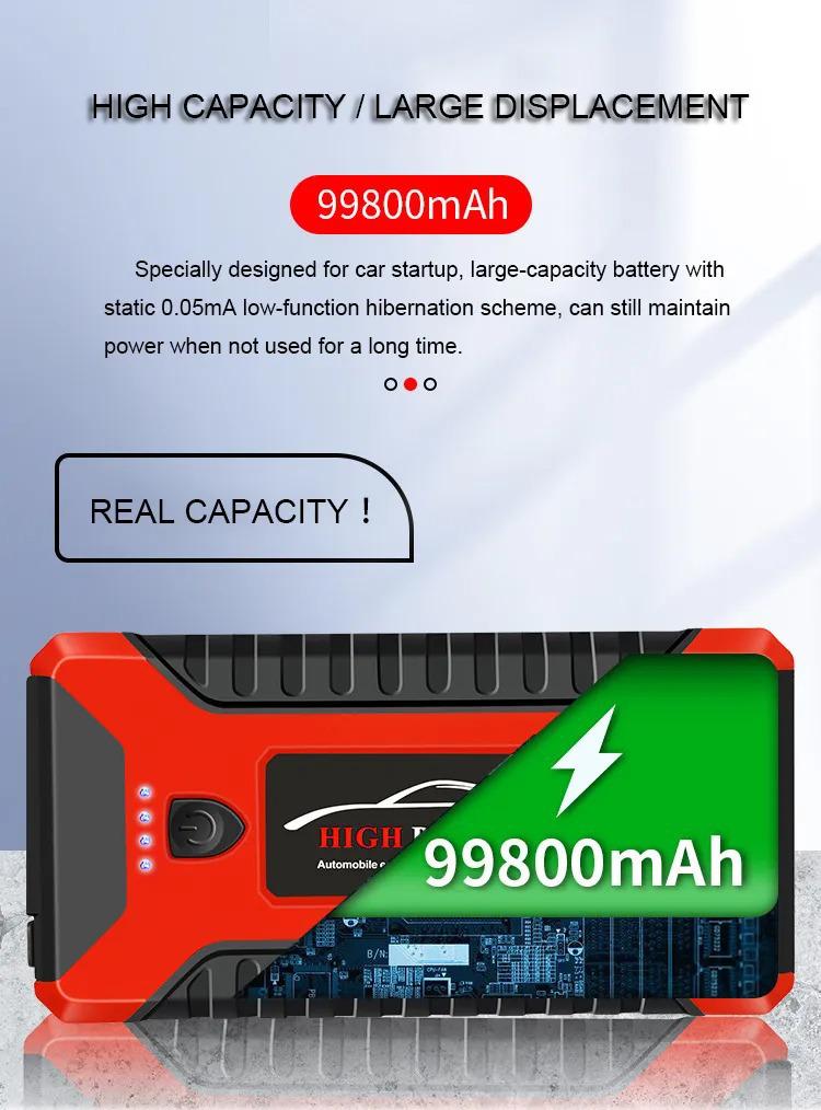 Outdoor Car Jump Starter & Power Bank: 12V High-Capacity Battery for Strong Emergency Starts