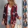 2022 Autumn Winter Women's Loose Halloween Sweater - Christmas Style Printed Knit Cardigan