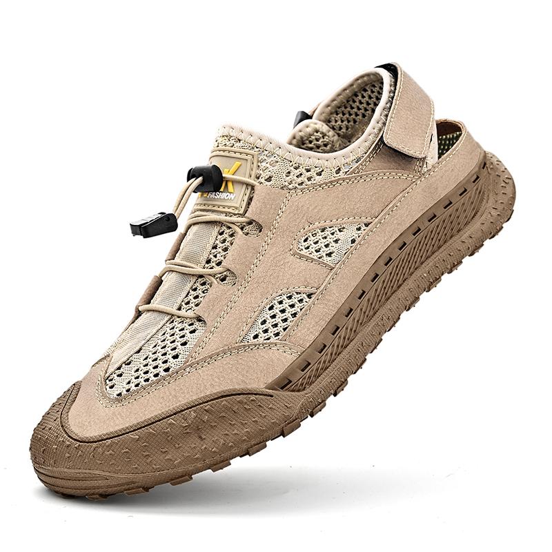 Fashion Hollow Out Men Casual Shoes 2024 New Arrival Handmade Male Comfortable Sandals Leather Fashion Men Sneakers Men's Walking Shoes
