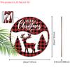 Weihnachts-Holzschild mit klassischem Rentier-Muster - Navidad Rundes Schild für Haustür, Wandbehang-Dekor - Idealer Weihnachtsschmuck