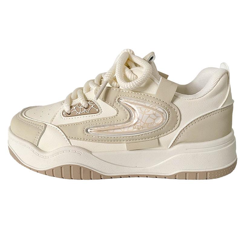 

B2202 латексная стелька/толстая подошва из допамина, женские туфли 2025 года, новые туфли с круглым носком, белые туфли 40