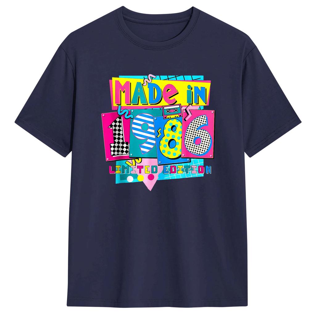 Made in 1986 Limited Edition 40th Birthday Party T Shirts Cotton Top Tees Streetwear Short Sleeve T Shirt O Neck Hip Hop Tshirt