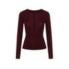 Langzi Women's Quarter-Zip Wool Long Sleeve Top