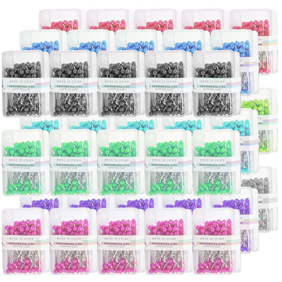 100pcs/box 3.2cm Pearl Pin Multi Colors Available DIY Handmade Clothing Positioning Needle Garment Accessory Sewing Accessories