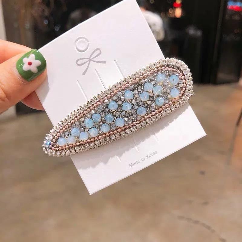 1PC Ins Square Waterdrop Bling Crystal Hairpins Headwear for Women Girls Rhinestone Hair Clips Pins Barrette Hair Accessories