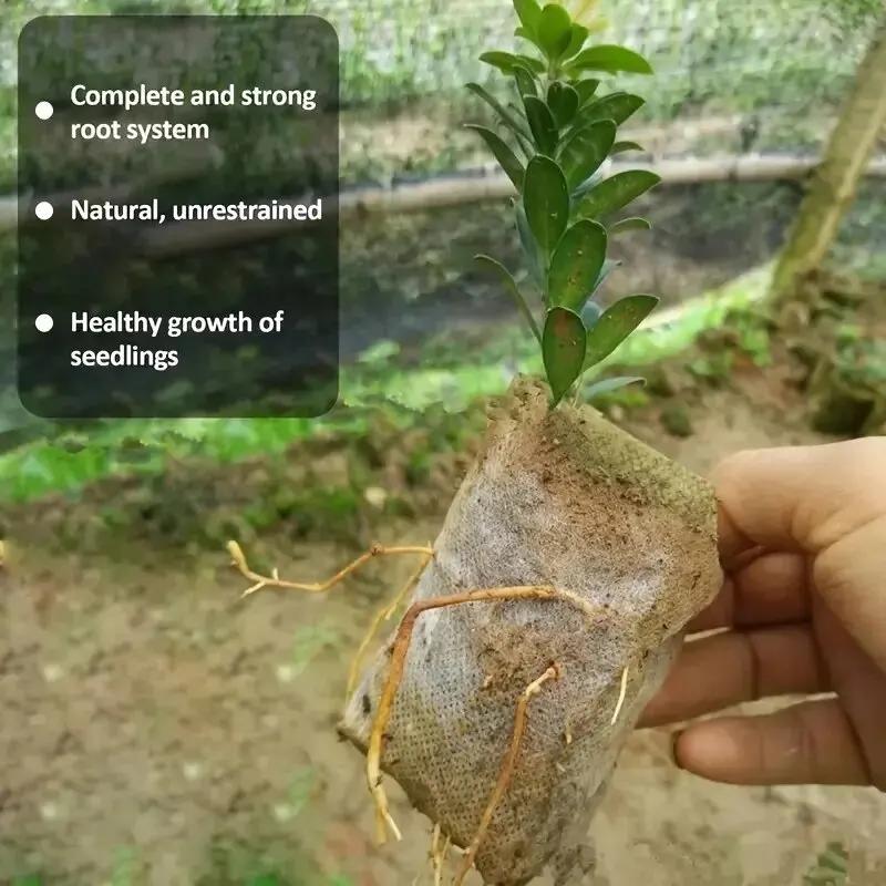 100pcs Biodegradable Seed Nursery Bags Non-Woven Plants Grow Bags Fabric Seedling Pots Plants Pouch Home Garden Supply