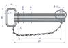 Hitch Pin with Cotter Pin and Chain 38x187x227 TEGER
