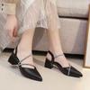 Fashion sandals women's new summer bag head thick heel rhinestone high heel matching skirt women's shoes