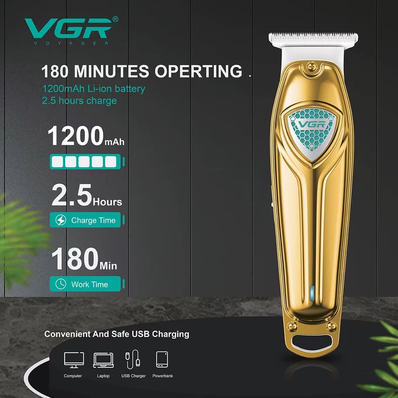 New Electric Hair Clipper with Carved Pattern USB Rechargeable Long-lasting Oil Head Electric Hair Clipper Stainless Steel Washable Blade Hair Clipper