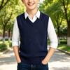 Boys' Knitted Vest Sweater for Winter, Soft Comfortable Sleeveless Pullover for Big Kids
