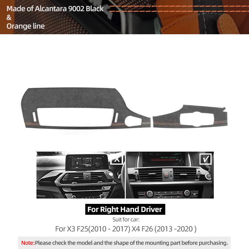 For BMW X3 F25 X4 F26 Made of Alcantara Center Console Air Vent Outlet Trim Frame Performance Stickers Car Interior Accessories