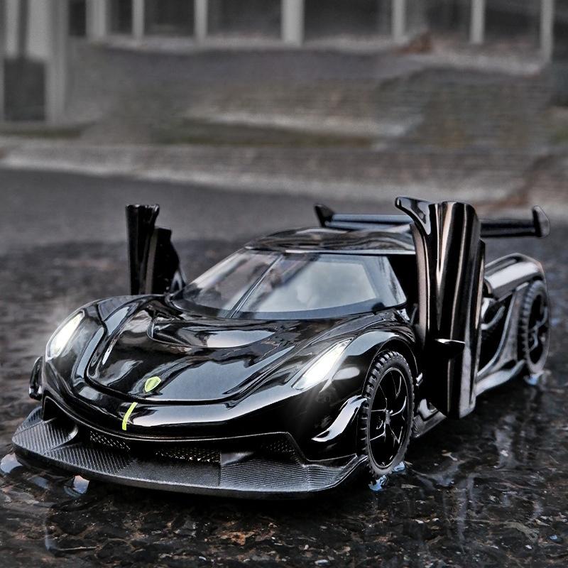 1/32 Alloy Die-cast Koenigsegg JESKO Sports Car Model Sound and Light Return Belt Base Ornament Children's Toys Birthday Gift