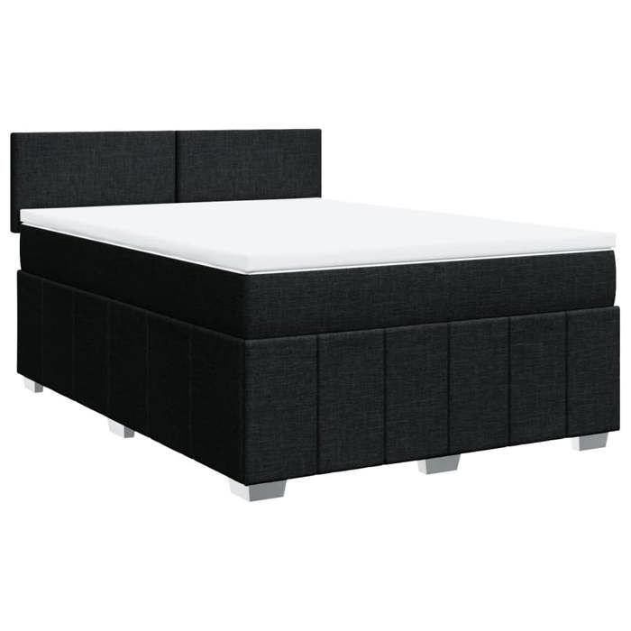 VidaXL Slat Bed Base with Mattress Black 160x200 Cm Fabric 3289414