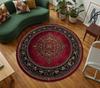 Magical Sunset Tree Of Life Border Ornament Non Slip Large Round Rug Spiritual Boho Meditation Space Floor Mat
