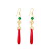 Chinese Medieval Tassel Earrings: Hanfu Water Drop Chalcedony Studs
