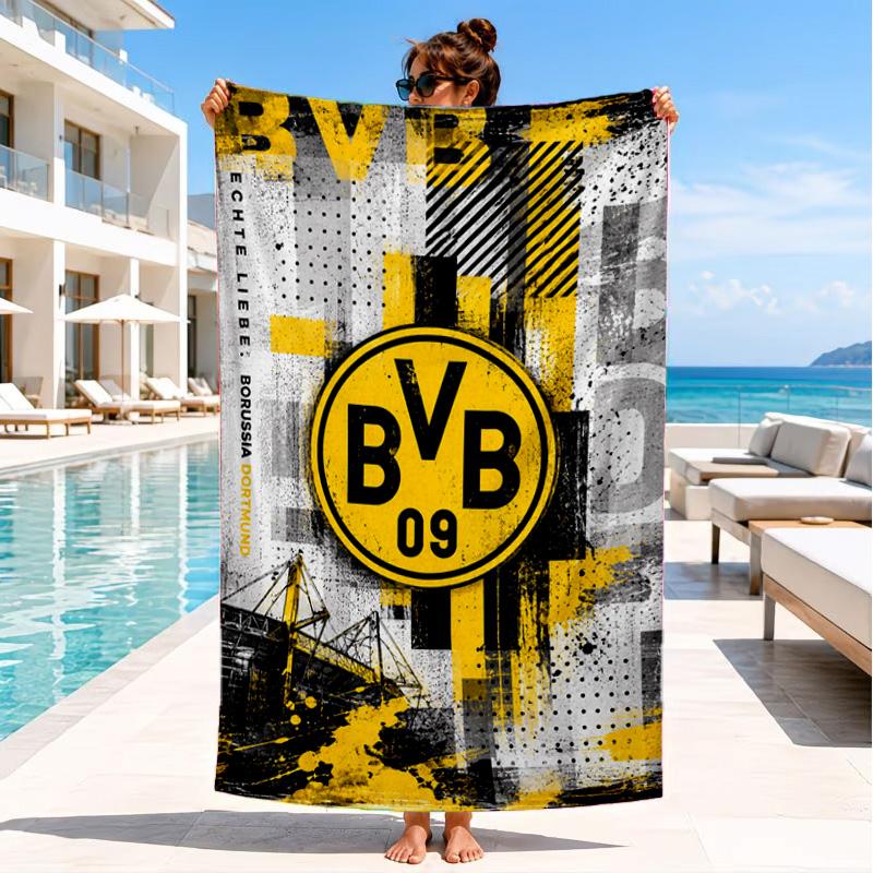 Borussia Fcfc Beach Towel, Quick-drying, Easy To Care For, Suitable for Both Fitness and Beach Vacations,Sports Essential