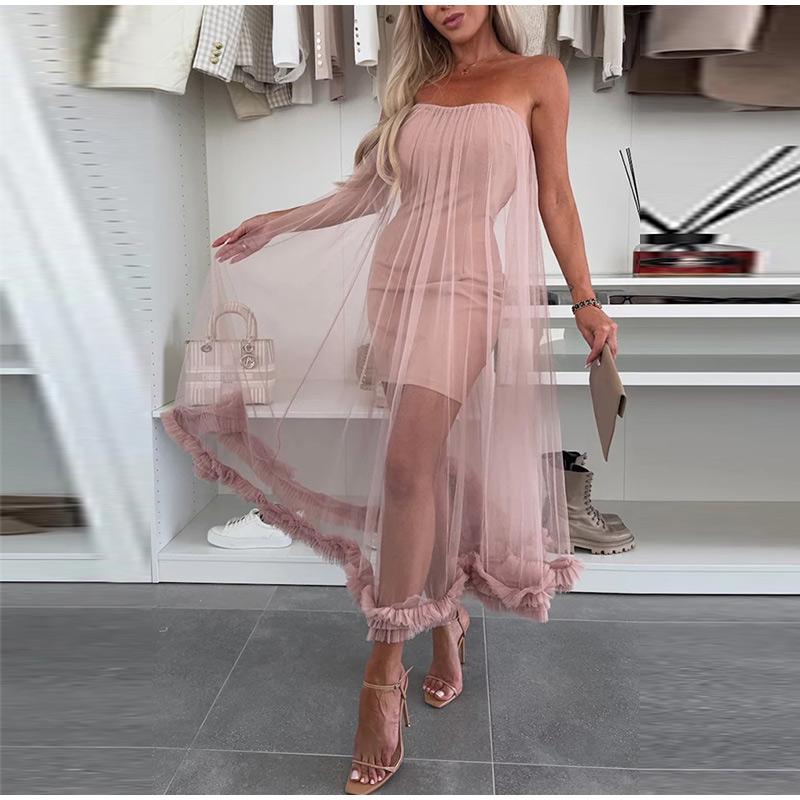 

Новое однотонное элегантное женское платье в стиле пэчворк, летнее повседневное платье без рукавов без бретелек, сексуальное вечернее платье с открытой спиной и молнией XL