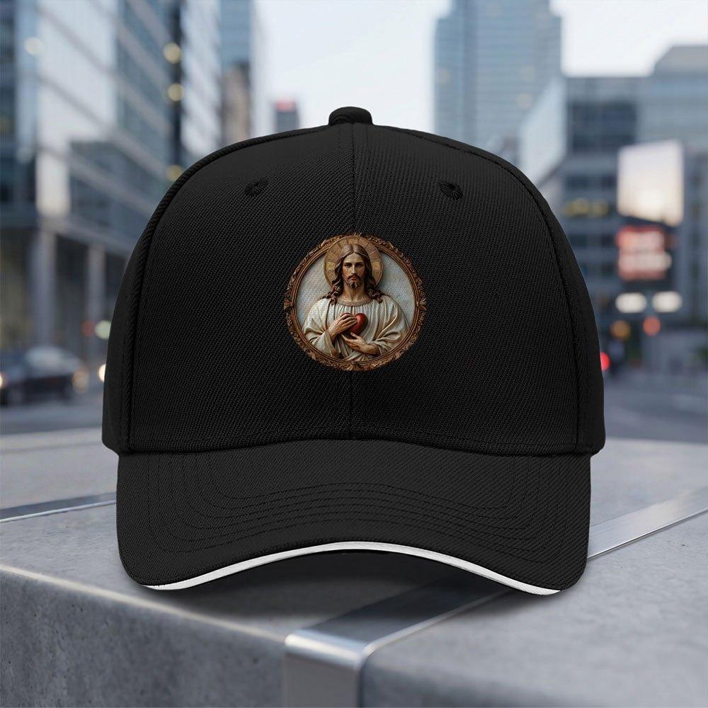 Sacred Heart Adjustable Baseball Cap Lightweight Breathable Unisex Hat For Daily Wear Valentines Day Gift