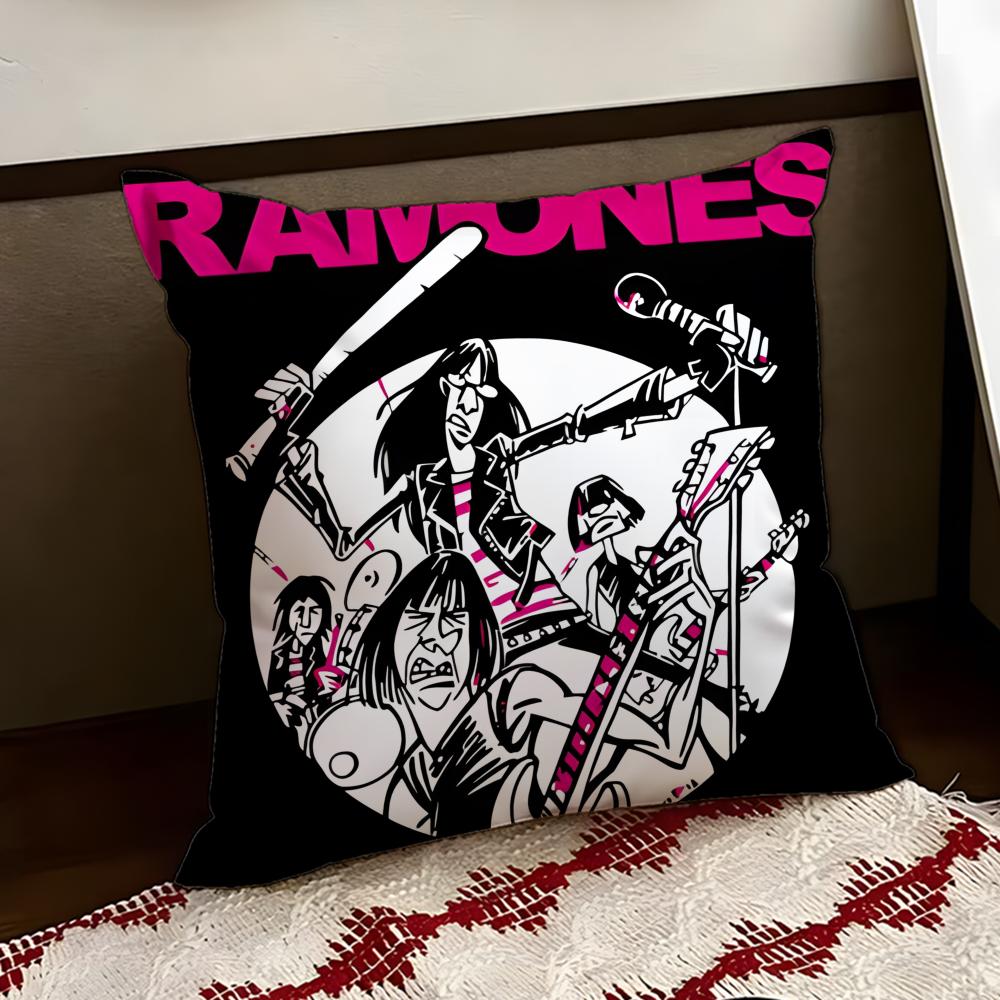 Band RRamones Cushion Cover Reversible Soft Durable Pillow Cover Home Car MultiScene Use for Daily Comfort