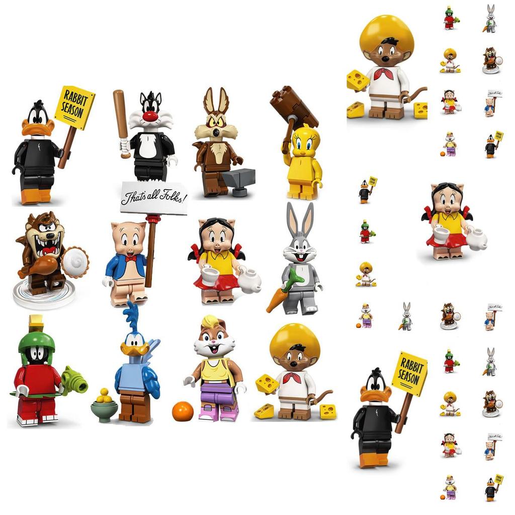 Juguete de Bloques de Construcción de Dibujos Animados Juguete de Montaje Diy Para Niños Material Plástico Tipo Abs 50-100 Piezas Altura 4.5cm Personajes Ligeros)