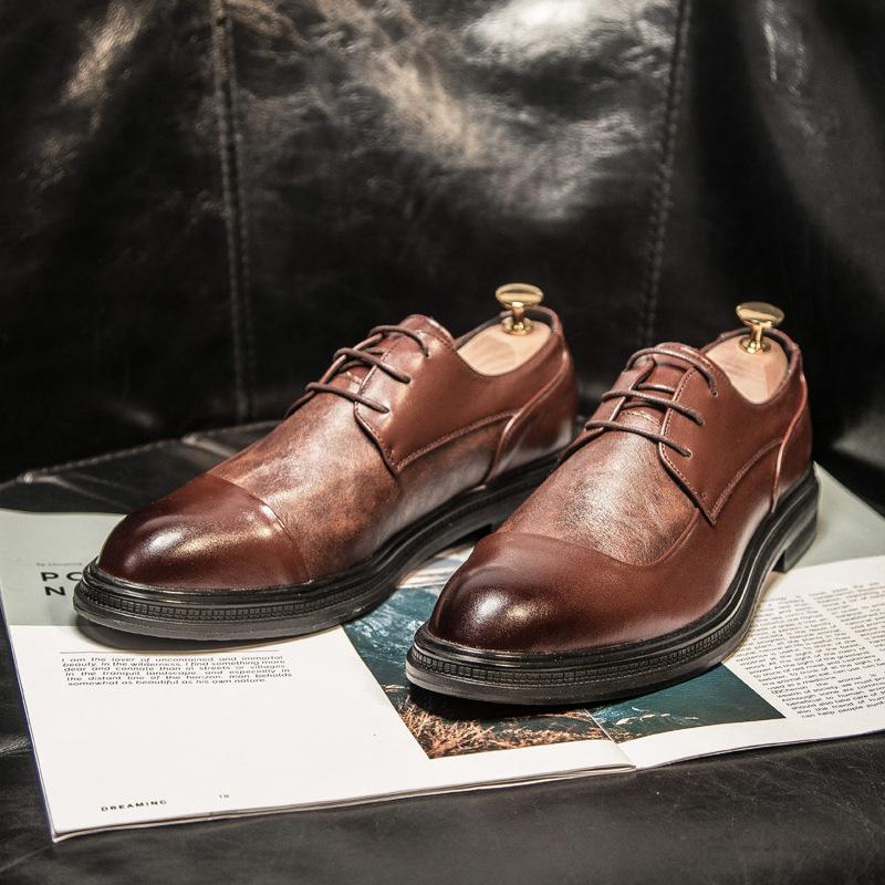 

New Men s Shoes, Business Dress Shoes, Men s Korean Version of The Trend of Casual Shoes, Men s Pointed Toe Shoes, British Shoes 44 коричневый