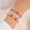 3 Pcs Football Basketball Baseball Volleyball Bracelet Soft Clay Pottery Gold Color Beads Bangle Unisex Student Sports Jewelry
