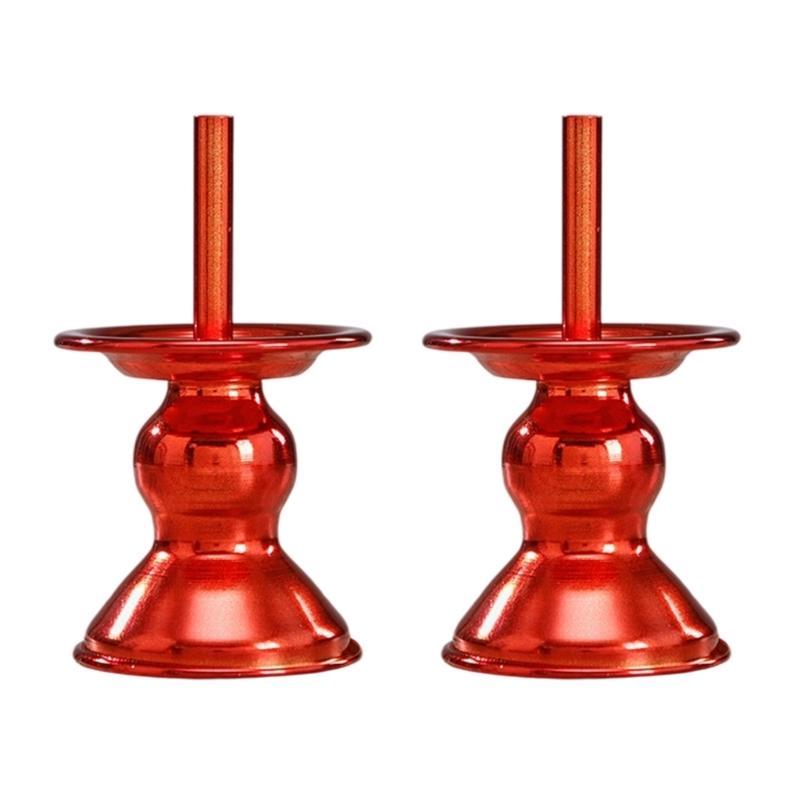 

Pack of 2 Alloy Prayer Candle Holders for Home Temple Altar Religious Ceremonies Decors Rustproof Design Candlesticks красный