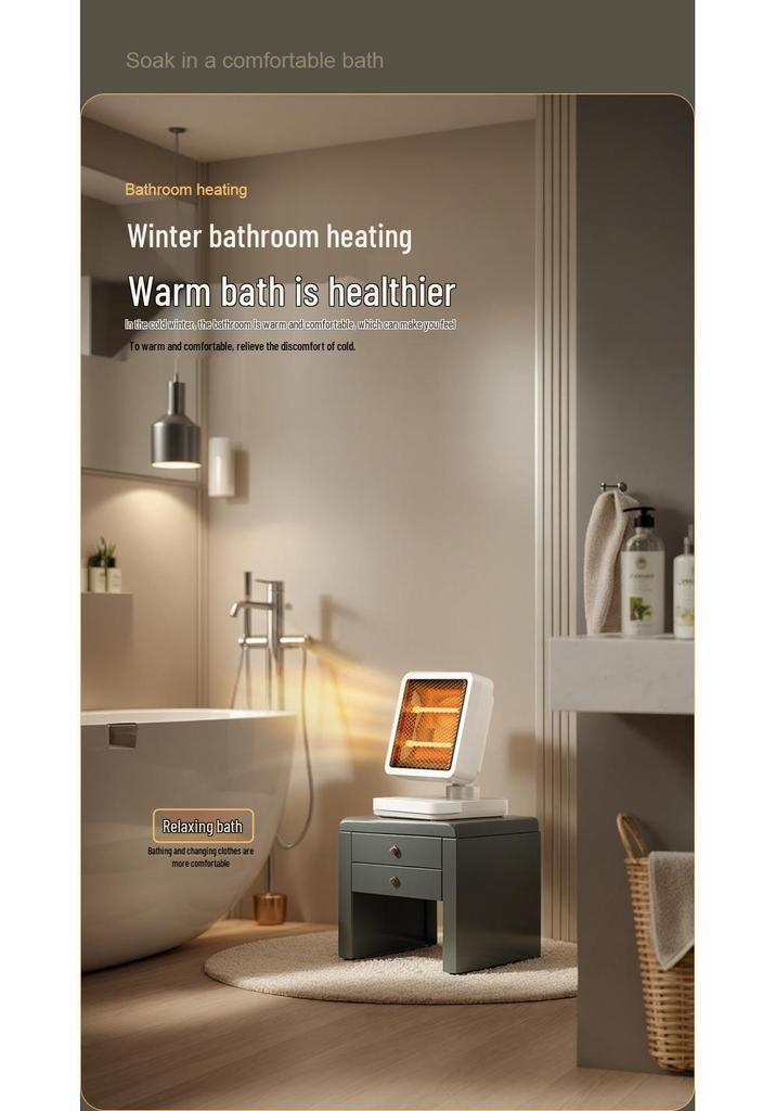 Eco-Efficient Compact Sun Heater: Fast-Heating Electric Fireplace with Energy-Saving Small Foot Pedal