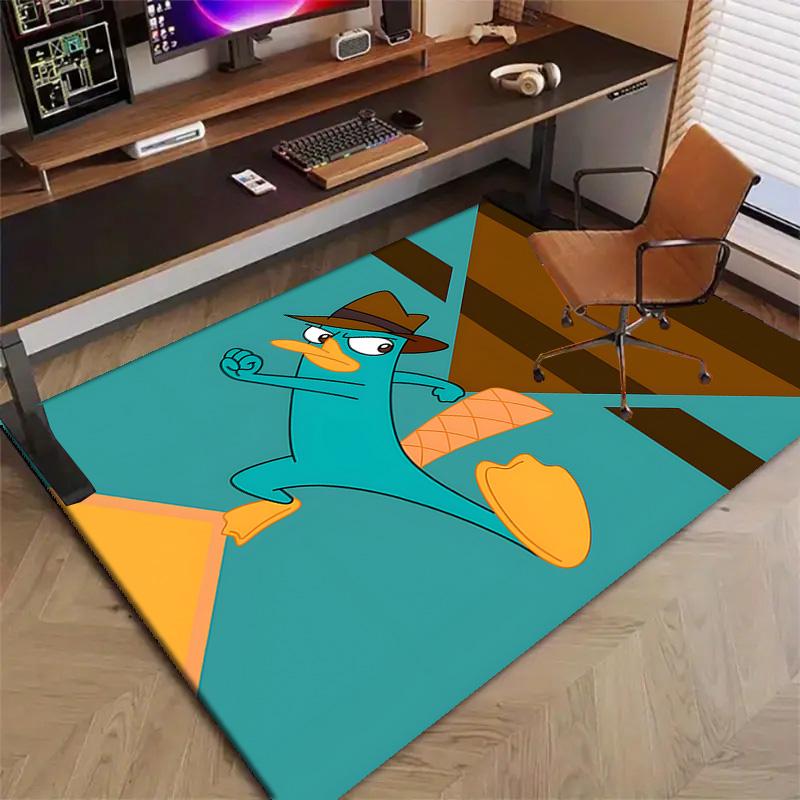 1pc P-Phineas and Ferb Design Printed Area Rug Carpet for Bedroom Living Room Home Decor Rugs Mat Non Slip Mat Rug for Bedside