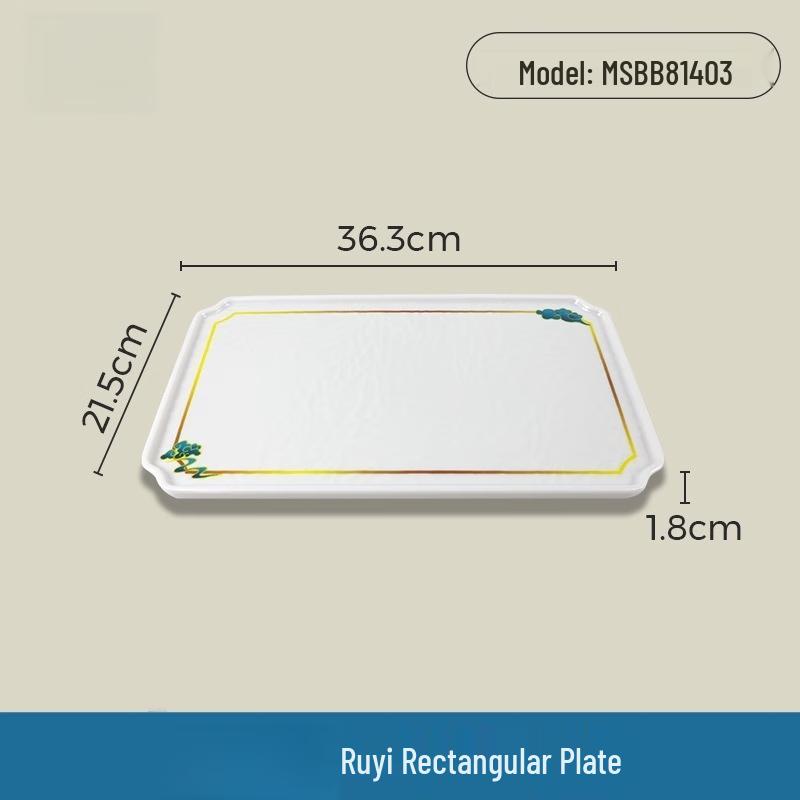 Wuhe Melamine Ruyi Rectangular Serving Plate