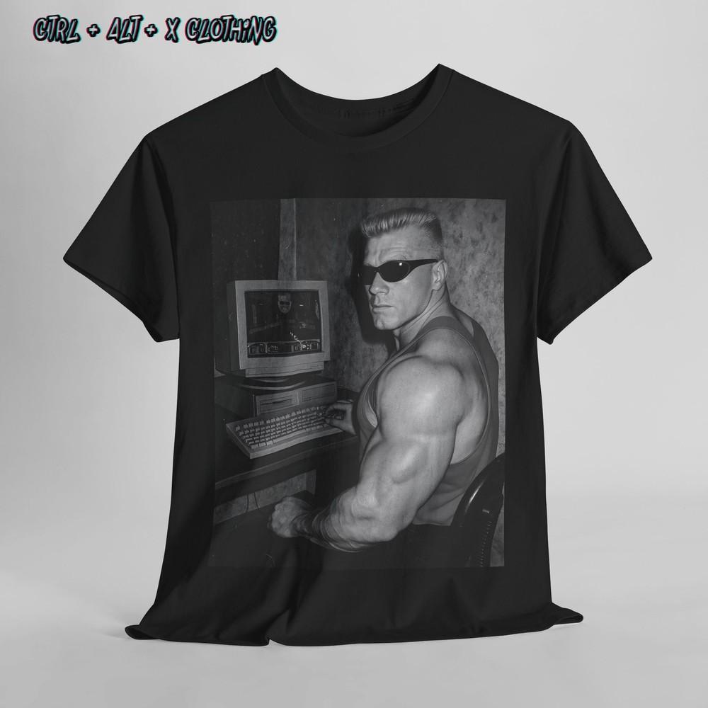 Унисекс футболка Doom Guy, Футболка по видеоигре Doom, Футболка из плотного хлопка, Подарок для геймера,