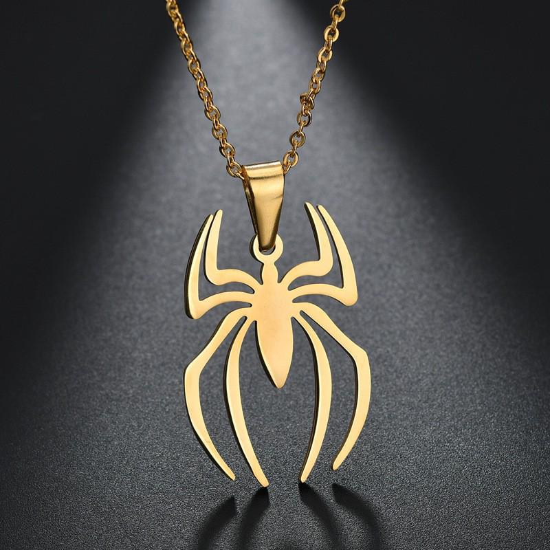 European & American Spider Necklace: Women's Titanium Steel Pendant Fashion Clavicle Chain Jewelry