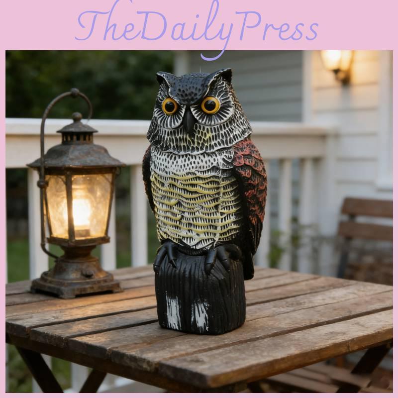 Garden Decorative Owl With Head Shake For Pest Control Bird And Mouse Repellent