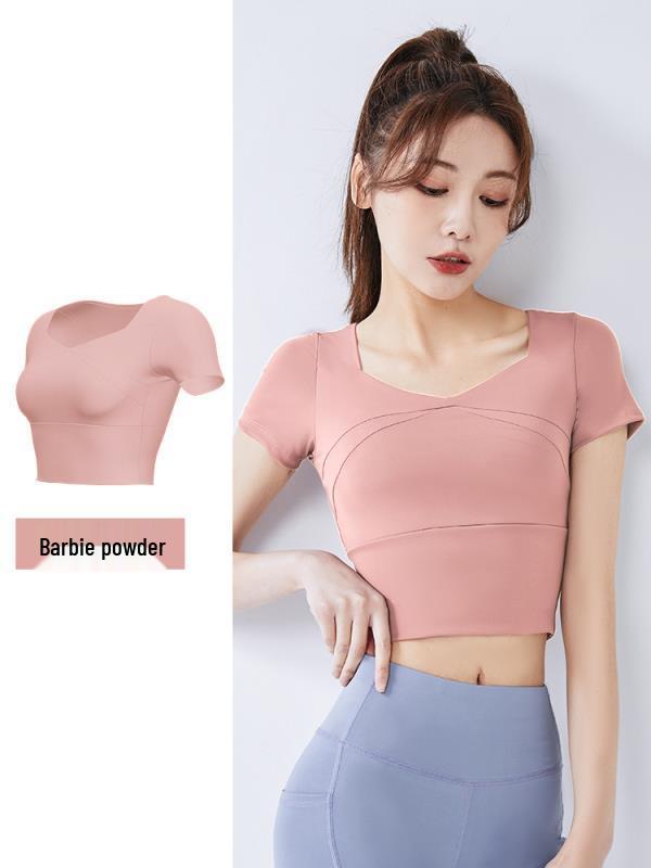 2025 Spring Women's Slimming Short Sleeve Yoga & Fitness Top
