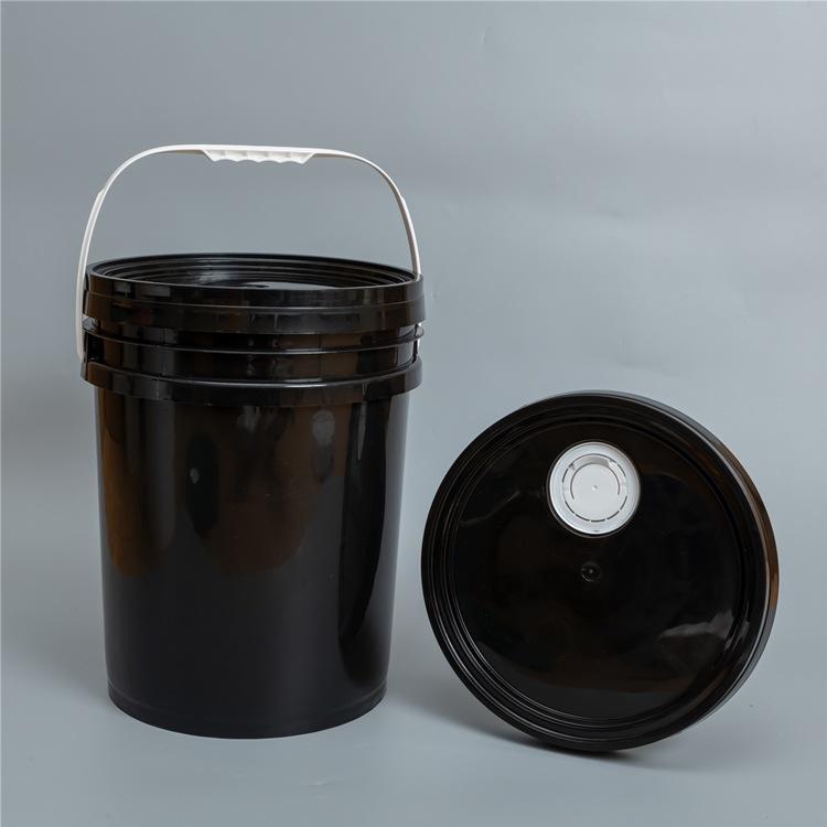 10 Buckets and 10 Lids, Black (4.4 Gallon) - Plastic Material,20L Plastic Barrel Car Bucket, Kimchi Bucket
