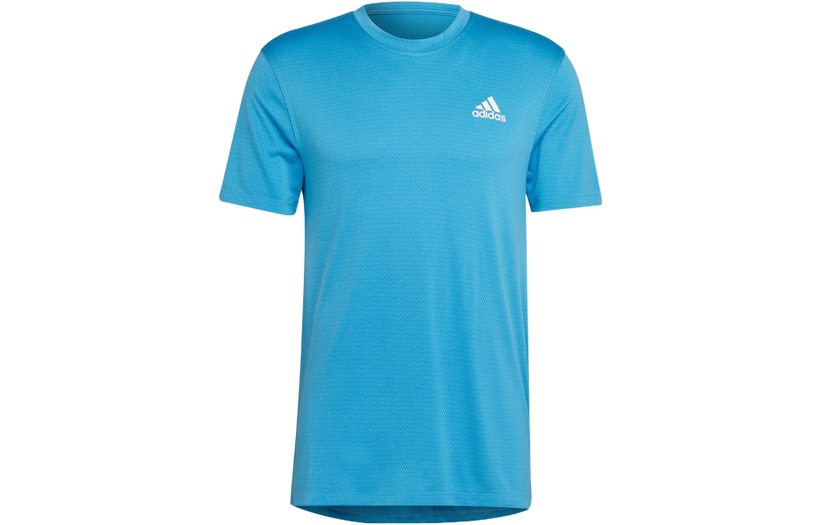 

Adidas T Shirts Men s Blue Crew Neck Moderate Straight Fit HR5257 M