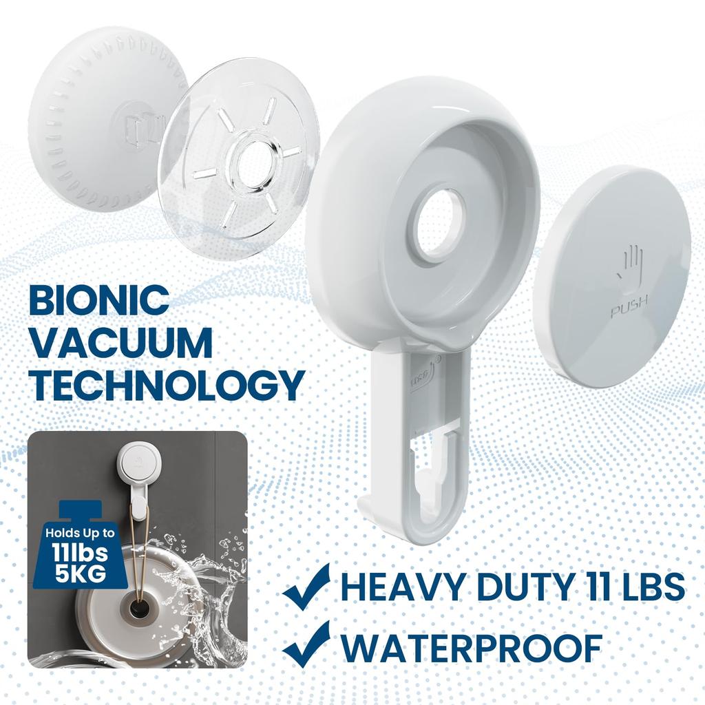 TAILI Saugknapfhaken 4 Stück Schwerlast Handtuchhalter Einfach zu installieren Duschhänger für Badezimmer Küche Hotel Keine Bohrhaken